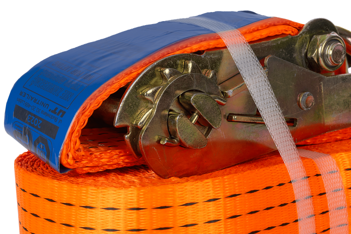 Set of four UNITRAILER 12m/50mm/5t orange transport belts with tensioner