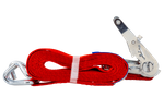 Set of four UNITRAILER 4m/35mm/2t red transport belts with tensioner