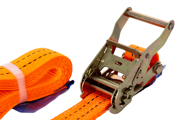 Set of four UNITRAILER 3m/35mm/2t orange transport belts with tensioner