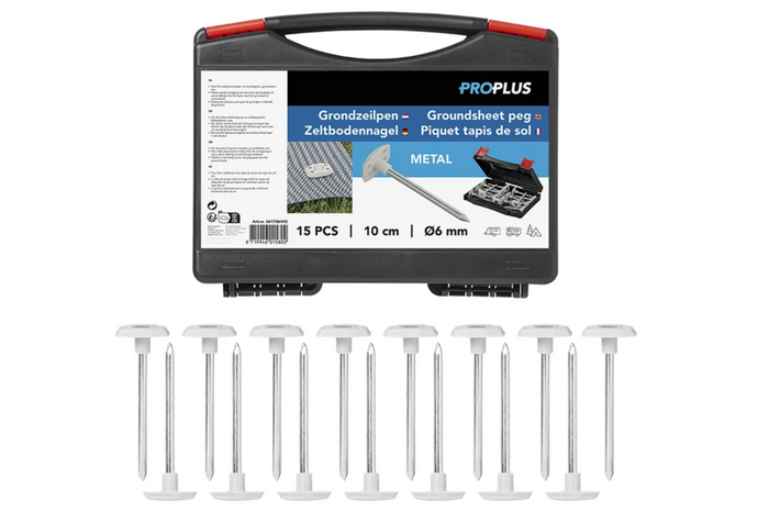 Set of tent pegs ProPlus 361736V02 metal pegs in a box 15 pcs.
