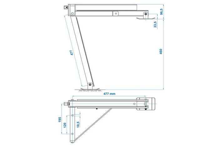 ProPlus 361510 extendable corner support right front/left rear side of the trailer 600kg 460mm