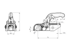 KNOTT K35-A ball hitch for a 3500kg trailer with a 50mm pipe drawbar, cast iron