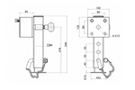 UNITRAILER JL1 extendable crank support for 1500kg flatbed trailer 346-576mm