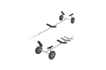 ProPlus 740024CR slip trolley for transporting a light boat, 70kg pontoon