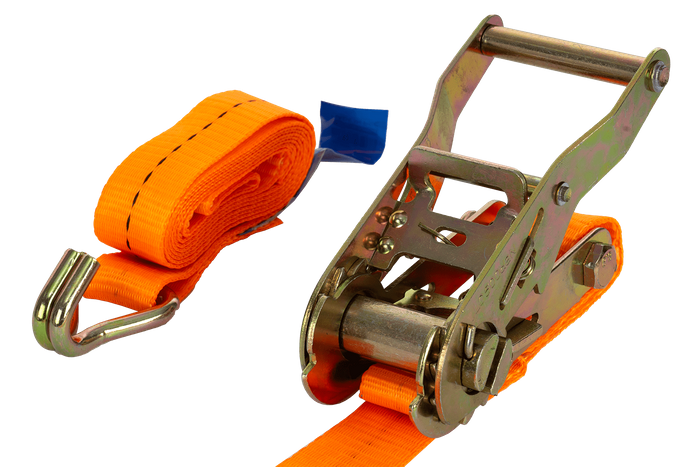 Set of four UNITRAILER 2m/25mm/1t orange transport belts with tensioner