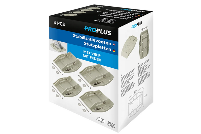 Set of four ProPlus 361519 trailer stabilizer support pads with spring 20.5x27.5cm