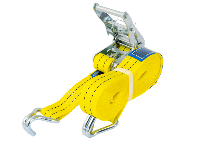 Set of four UNITRAILER 6m/35mm/2t yellow transport belts with tensioner