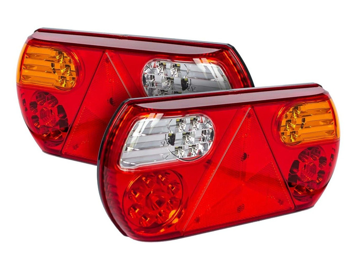 Set: 2x utility trailer tail lights - Fabrilcar by Apsöck - 6 LED functions - LEFT AND RIGHT side 