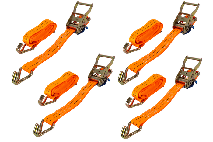 Set of four UNITRAILER 10m/35mm/2t orange transport belts with tensioner