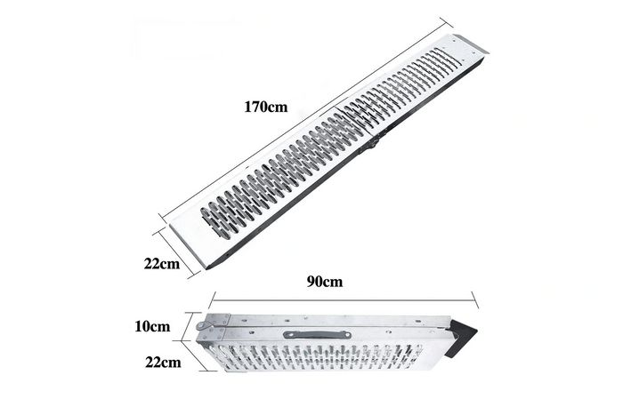 UNITRAILER ALR004 foldable ramps steel drive-on ramps for trailers 170cm 454kg set of 2