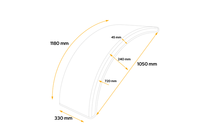 Mudguard for agricultural machines 24-33" DOMAR T10125 wheel arch 1050/330mm